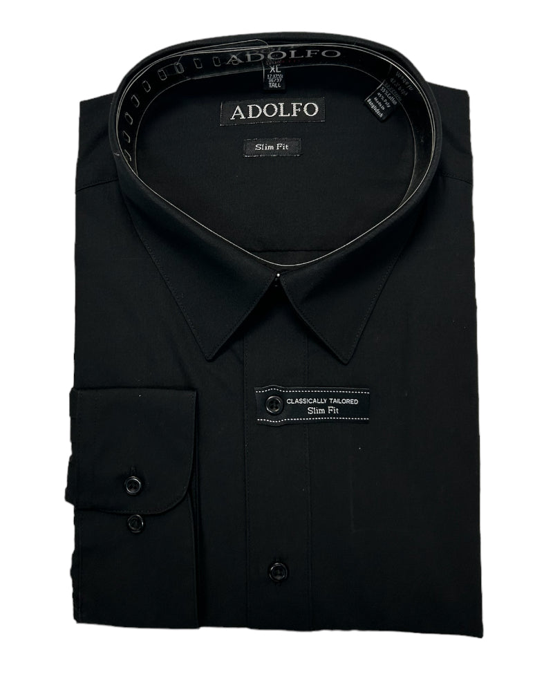 Adolfo Mens Slim Fit Dress Shirt - AF104-BLACK