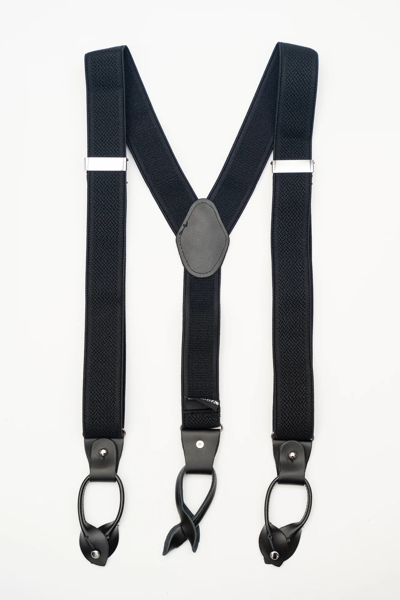 Ariston Black Braided Suspender-Black - menswear | New York Man Suits