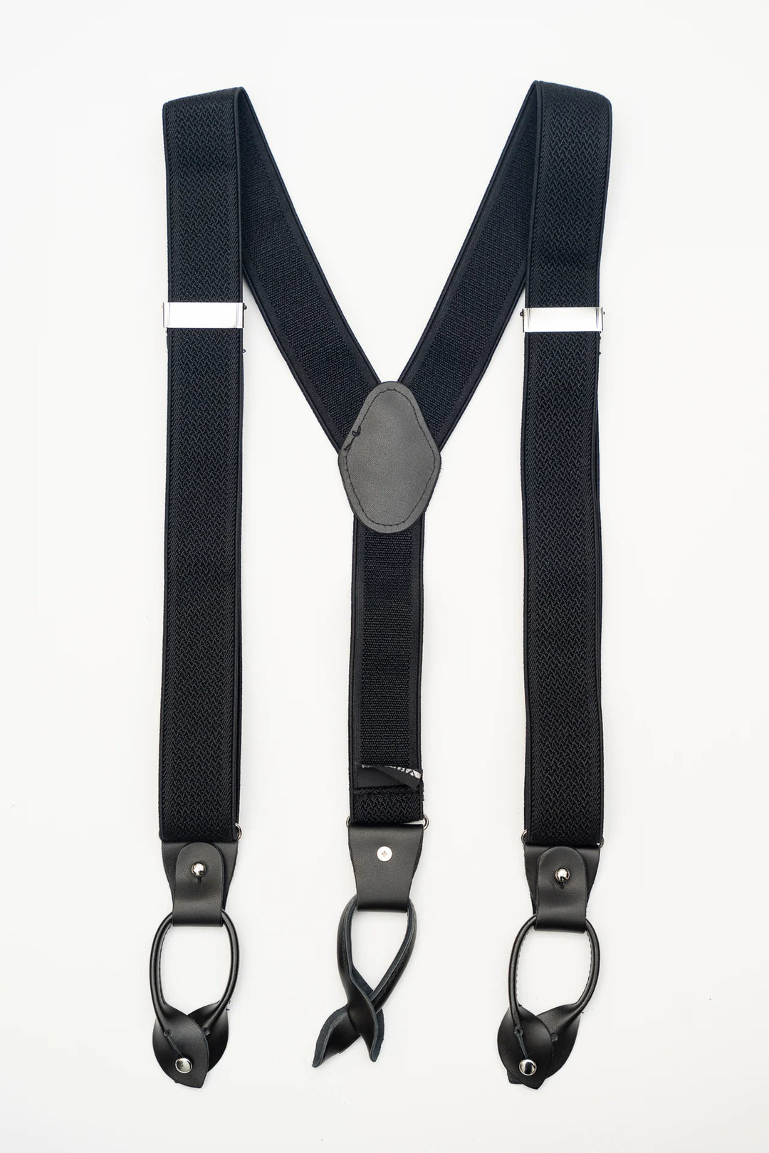 Ariston Black Braided X-Long Suspender-Black