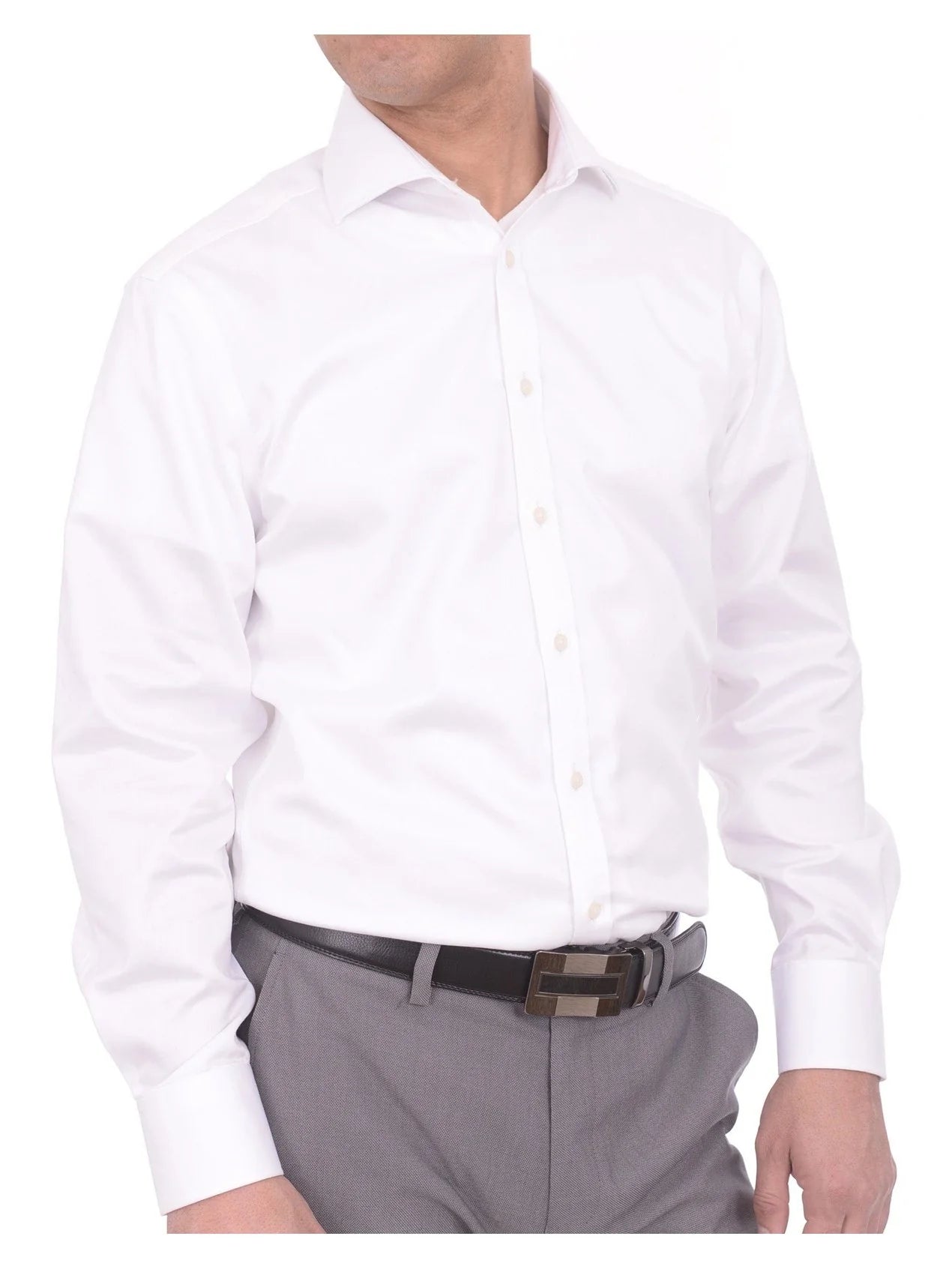 Avivi Collection Cotton Classic Fit Dress Shirt - White - shirt - view 2 | New York Man Suits