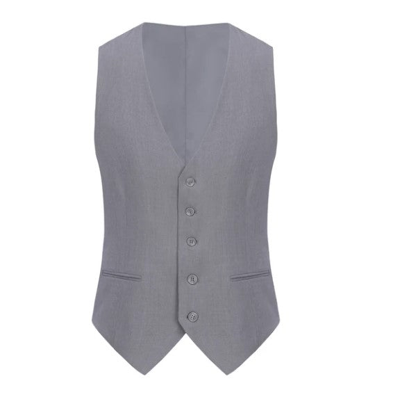 Skinny Fit Performance Stretch Three-Piece Suit - Grey