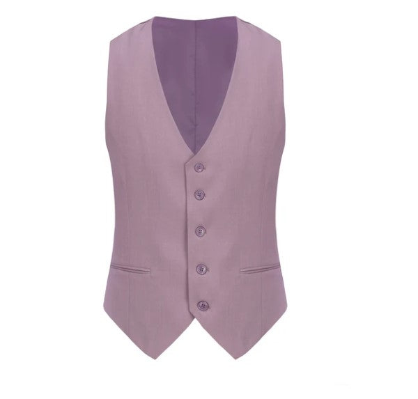 Skinny Fit Performance Stretch Three-Piece Suit - Lilac