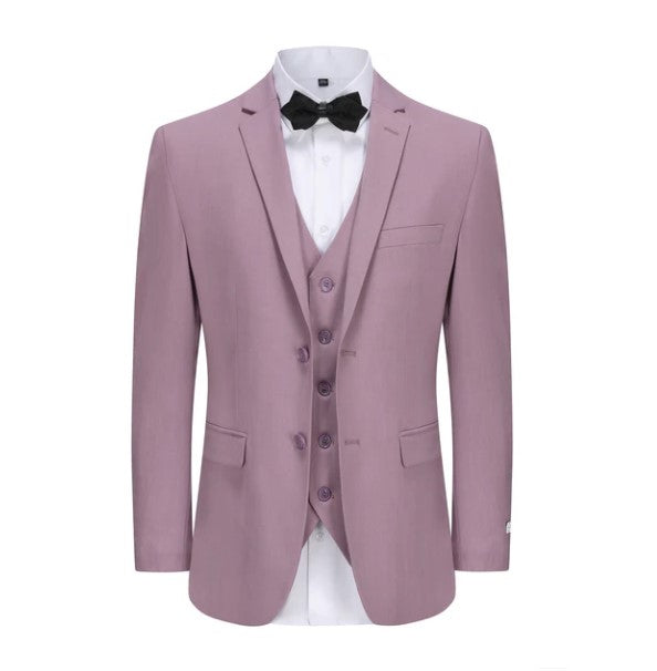 Skinny Fit Performance Stretch Three-Piece Suit - Lilac