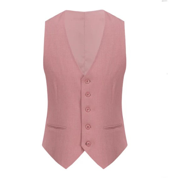 Skinny Fit Performance Stretch Three-Piece Suit - Rose