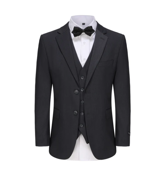 Classic Fit Performance Stretch Three-Piece Suit - Charcoal