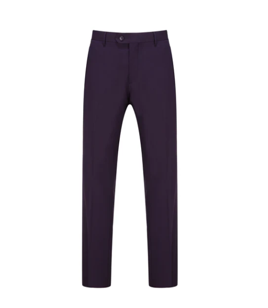 Classic Fit Performance Stretch Three-Piece Suit - Plum