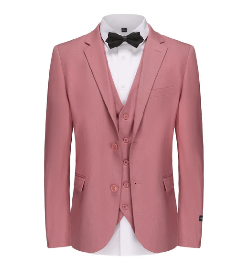 Classic Fit Performance Stretch Three-Piece Suit - Rose