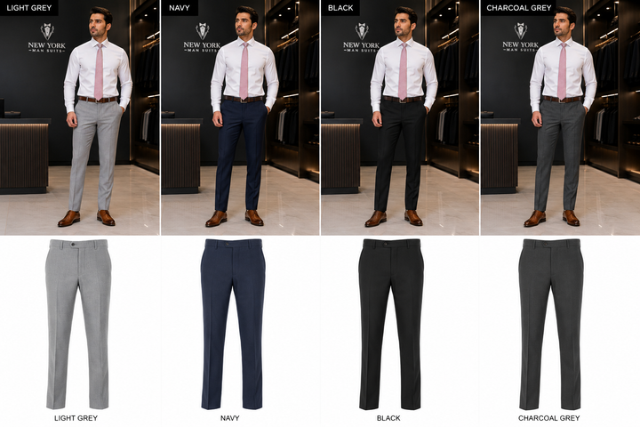 Avivi Classic Fit Wool Dress Pants – Available in 4 Colors 36L30 / LGrey