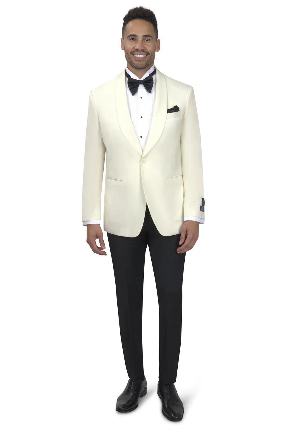 Bergamo Dino Filarte Ivory Shawl Collar Dinner Jacket - jacket - view 2 | New York Man Suits