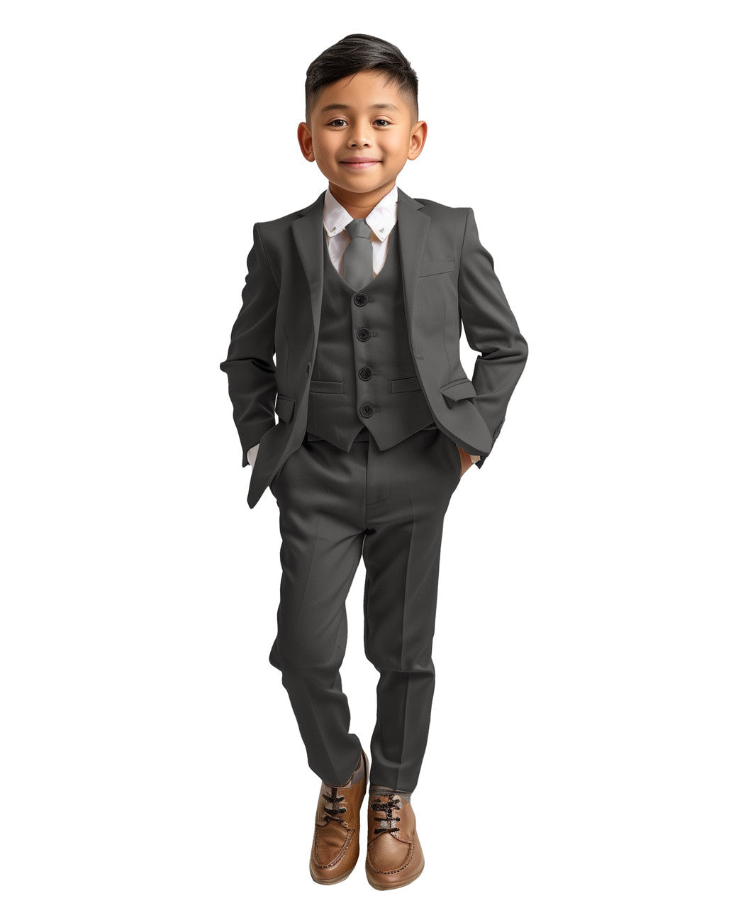 boys suit jacket charcoal