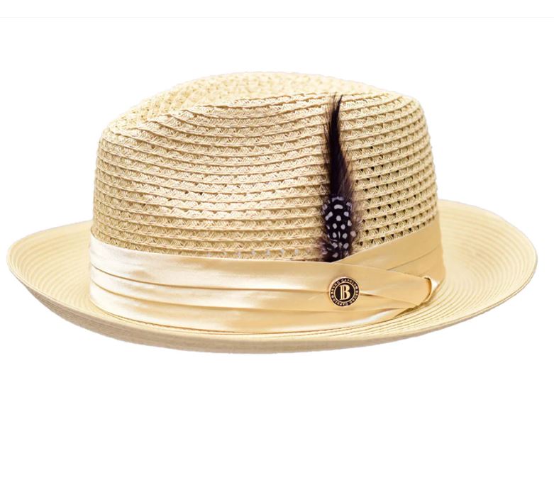 Bruno Capello Straw Braided Fedora Hat-Beige - hat | New York Man Suits