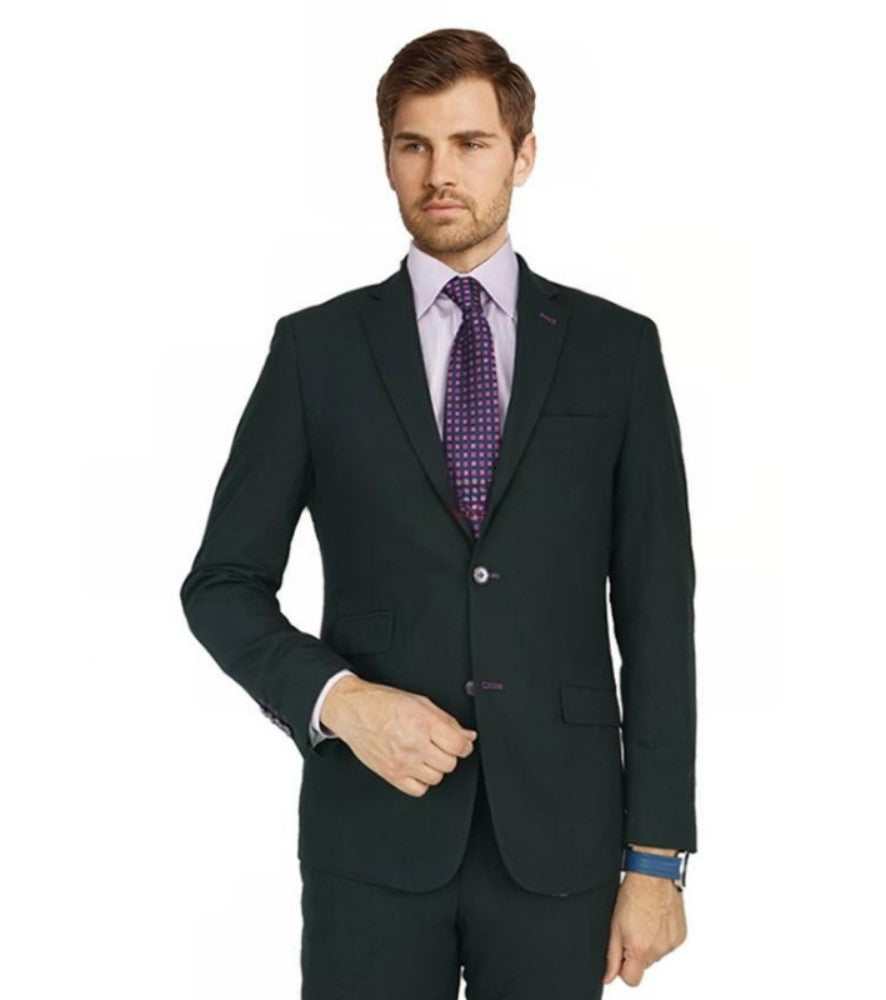 New York Man Italian Designer Black 2 Piece Suit (available in Slim or Modern fit)