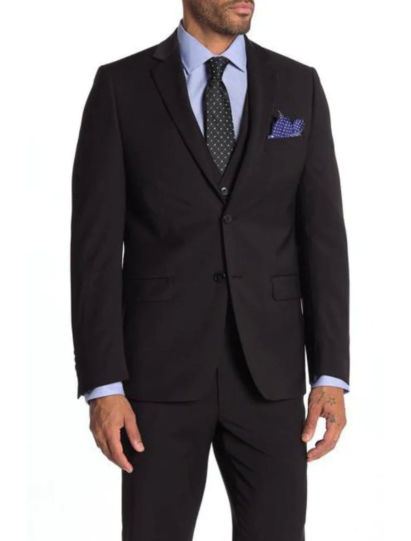 Calvin Klein Men's 2 Button Slim Fit Suit Separate Jacket-Black