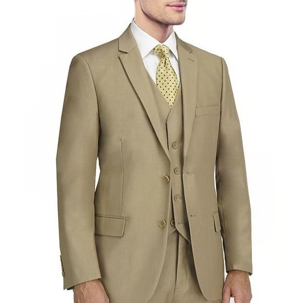 New York Man Italian Designer Camel 2 Piece Suit - suit | New York Man Suits