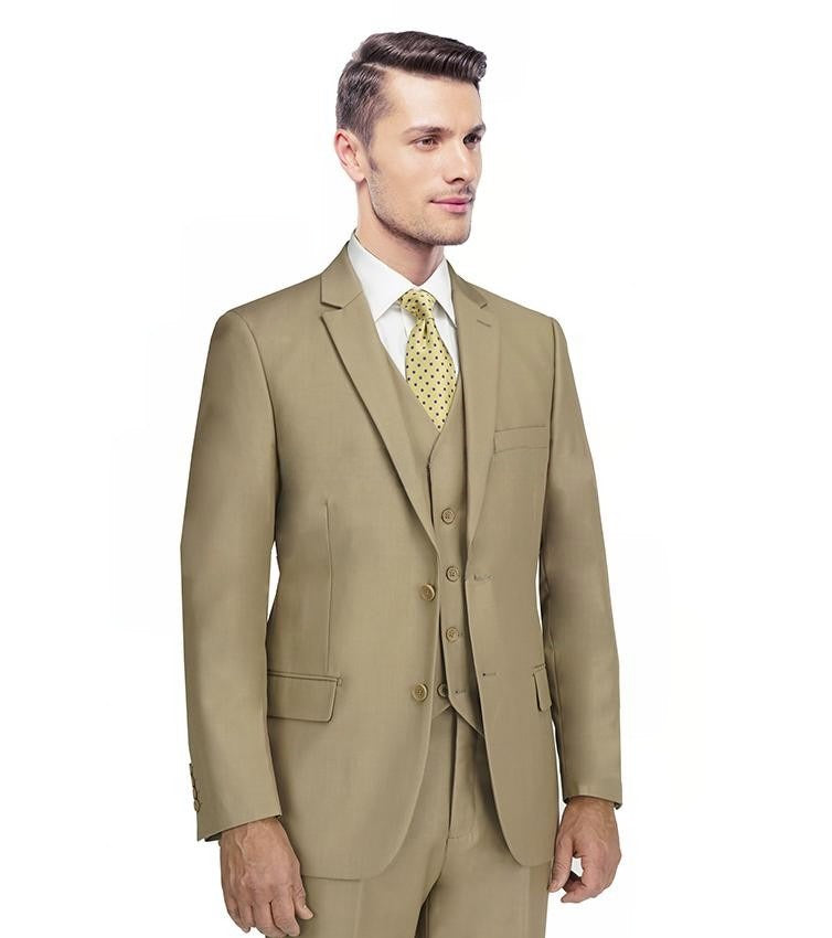 New York Man Italian Designer Camel 2 Piece Suit - suit - view 2 | New York Man Suits