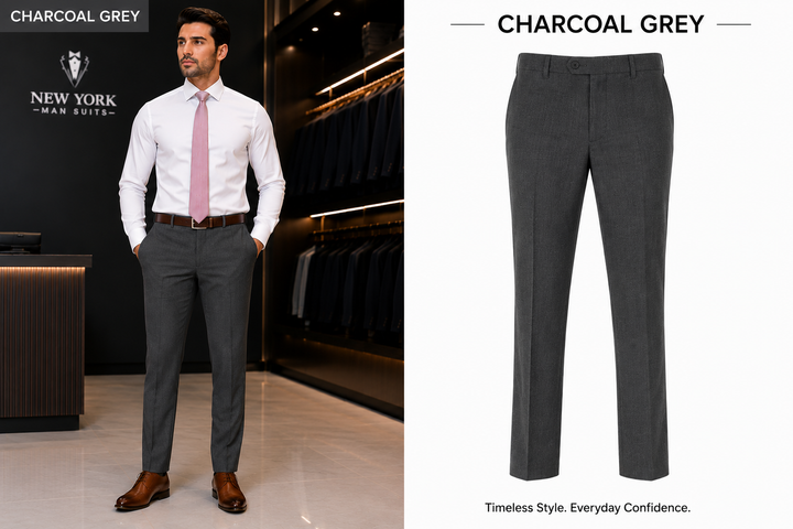 Avivi Collection Slim Fit Super Wool Dress Pants
