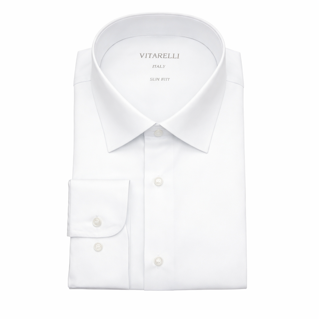 Vitarelli 4 Way Stretch White Design Dress Shirts-White - shirt - view 2 | New York Man Suits