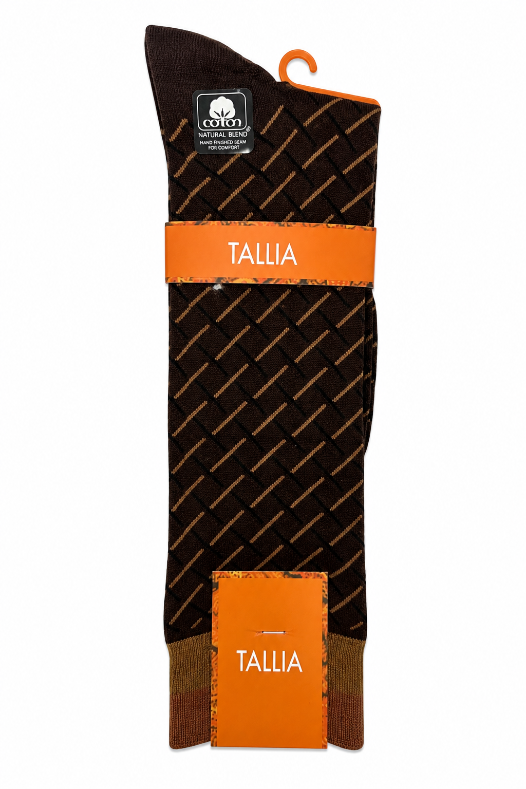 Tallia Mens Fancy  Design Socks-BROWN-3 - sock | New York Man Suits