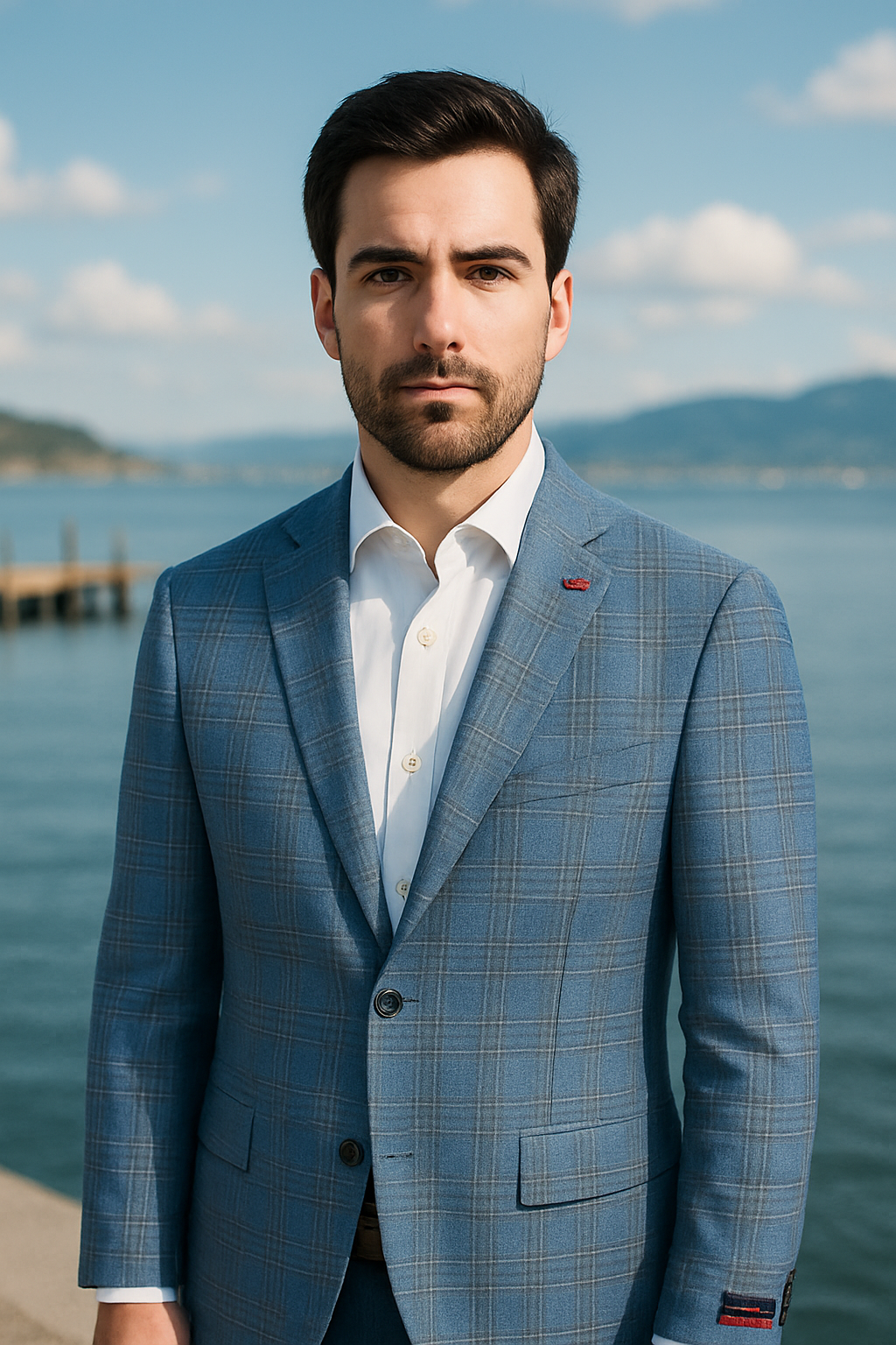 Tailor Red 2 Button Unconstructed Sport Jacket-Blue WP