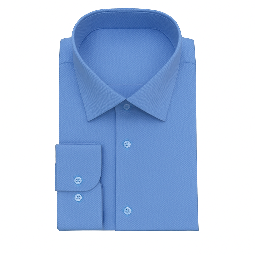 Vitarelli 4 Way Stretch Blue Design Dress Shirts-Blue - shirt - view 2 | New York Man Suits