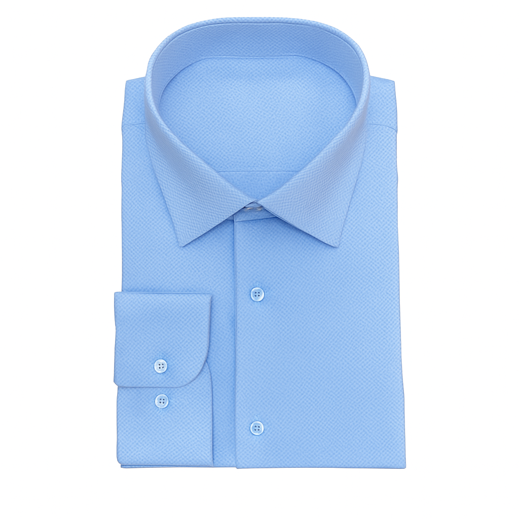 Vitarelli 4 Way Stretch Check Design Dress Shirts-Blue - shirt | New York Man Suits