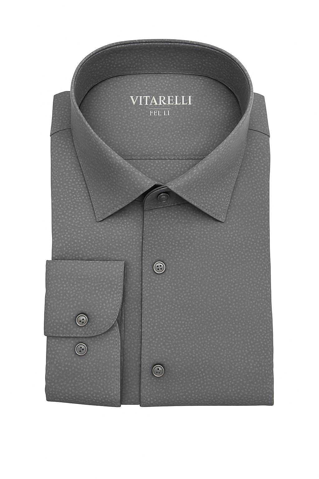 Vitarelli 4 Way Stretch Navy Design Dress Shirts-Gray