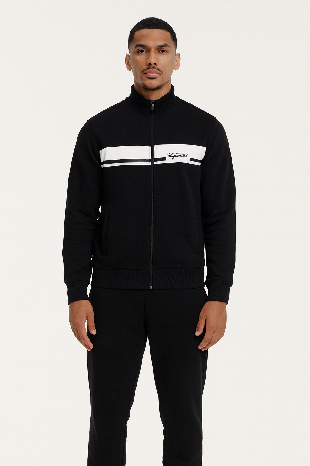 Sergio Tacchini Cursivo Track  Black Beauty Jacket & Pants-Black Beauty