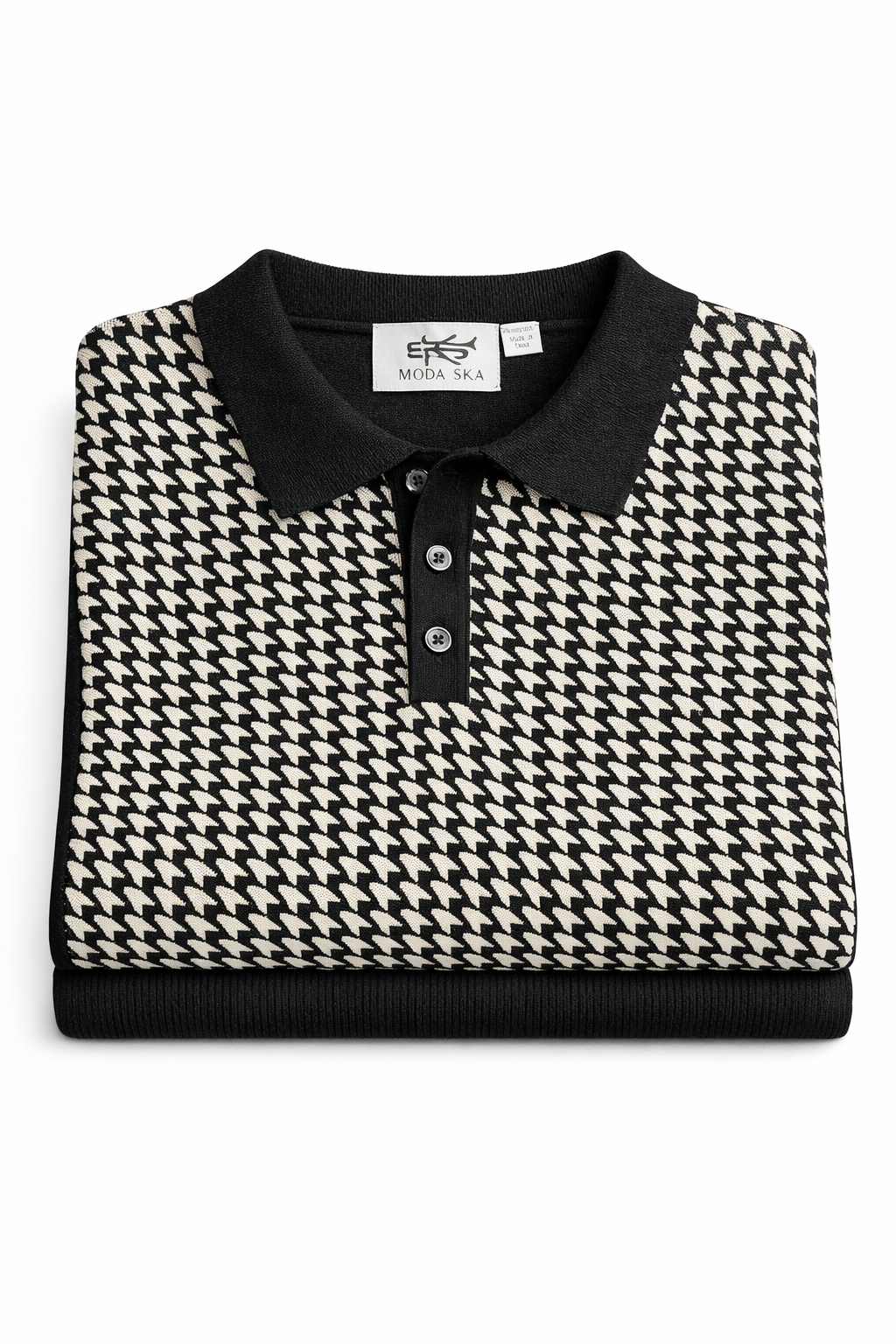 Laven Ny  Fancy 3 Button Pollar Short Sleeve-Black