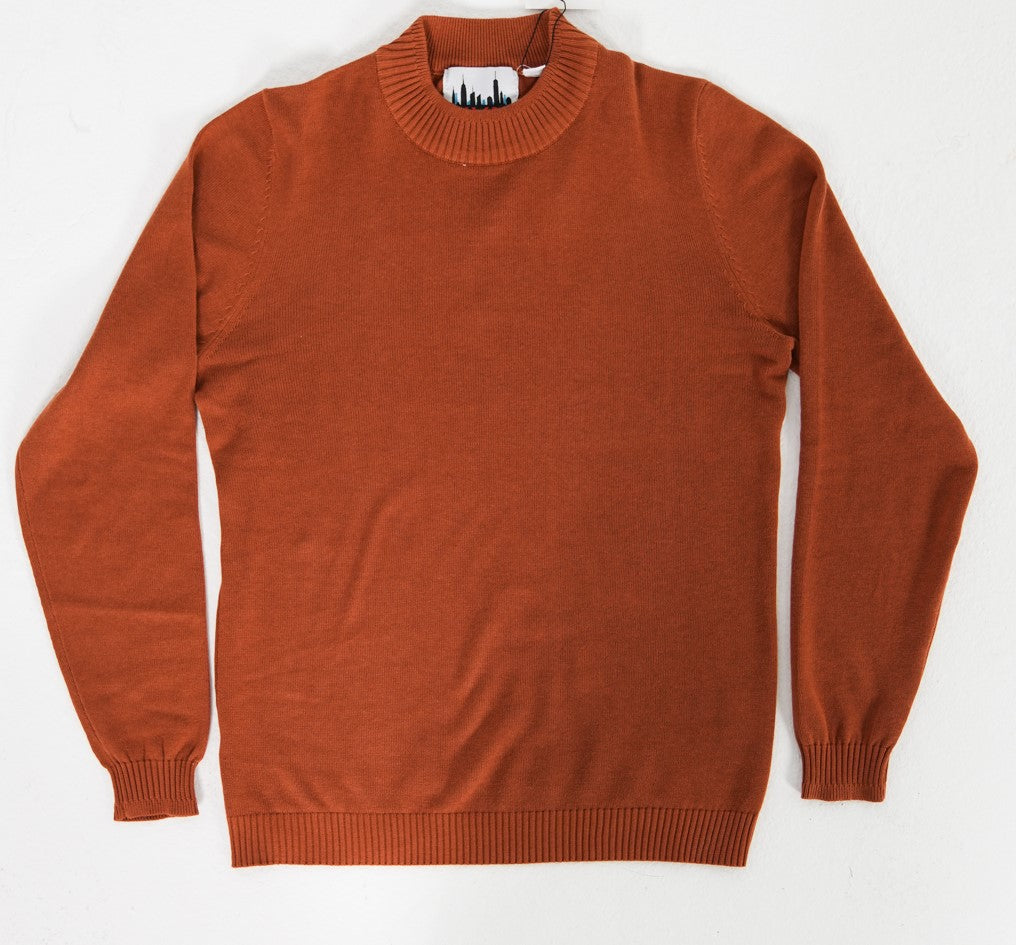 New York Man Mock Neck (Lavane) Long Sleeve-Copper - sweater in Cooper | New York Man Suits
