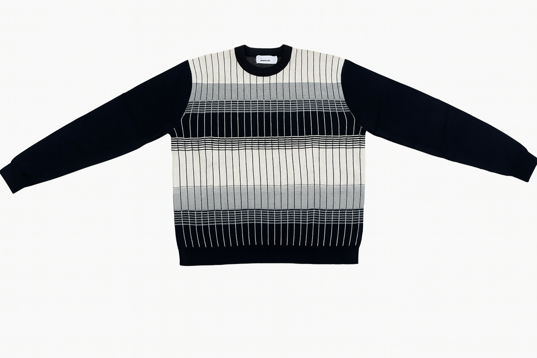 New York Man Fancy Printed CrewMock Long Sleeve