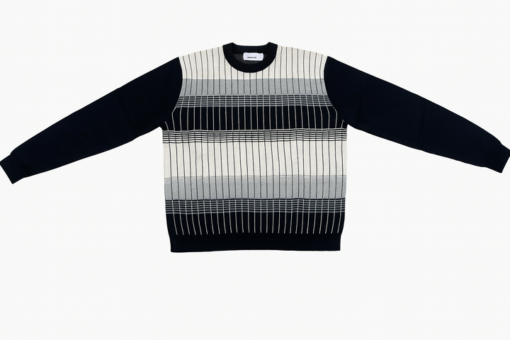 New York Man Fancy Printed CrewMock Long Sleeve