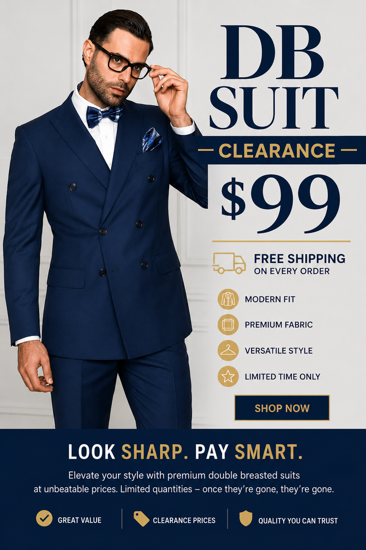 STATEMENT DOUBLE BREASTED SUPER 150 WOOL-Sapphire