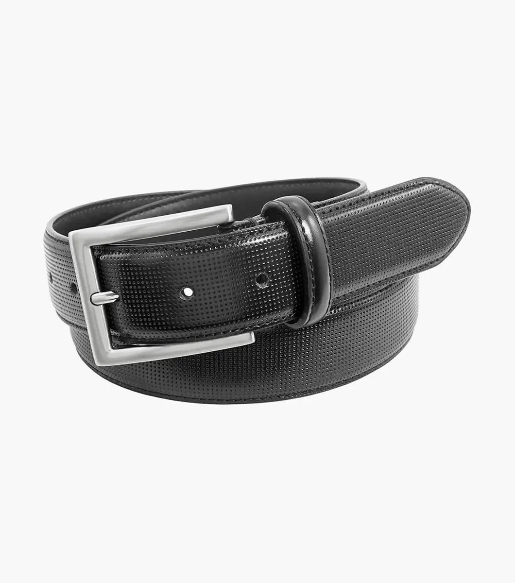 Florsheim Men`s Sinclair Leather Belt-Black - belt | New York Man Suits