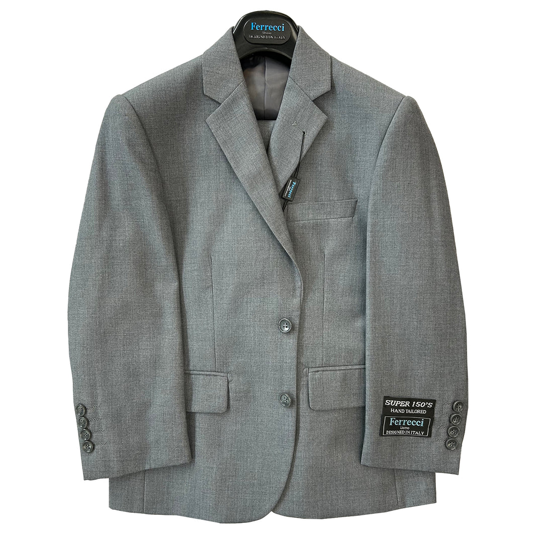 Ferrecci 2 Button Light Grey Boys Clearance Suit-Light Grey