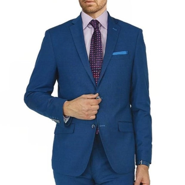 New York Man Italian Designer French Blue 2 Piece Suit - suit | New York Man Suits