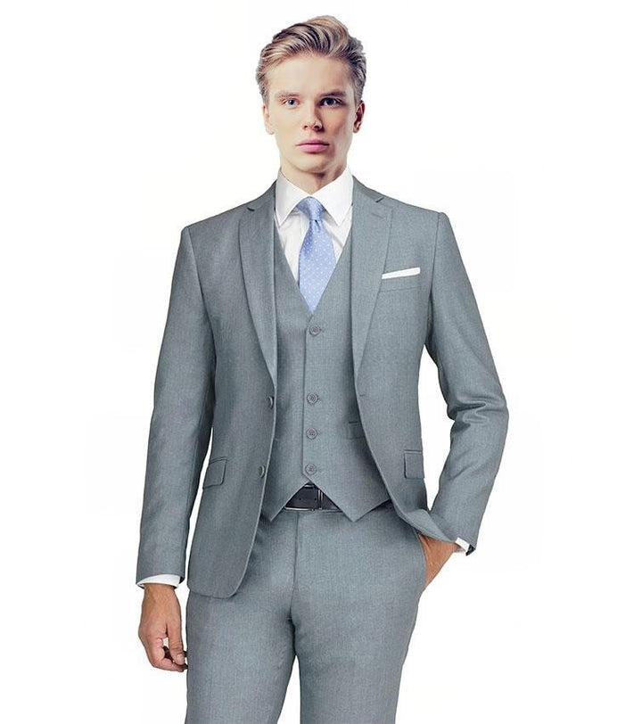 New York Man Italian Designer Gray 2 Piece Suit (available in Slim or Modern fit)