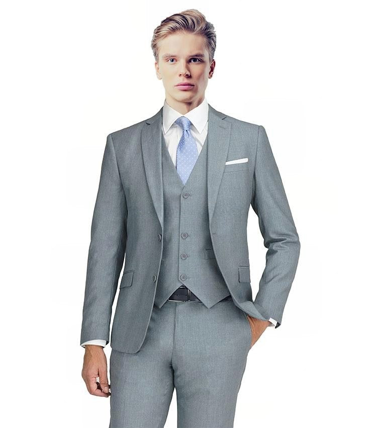 New York Man Italian Designer Gray 2 Piece Suit - suit - view 2 | New York Man Suits