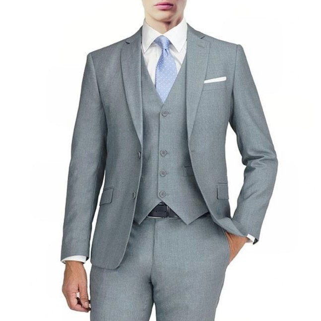 New York Man Italian Designer Gray 2 Piece Suit (available in Slim or Modern fit)