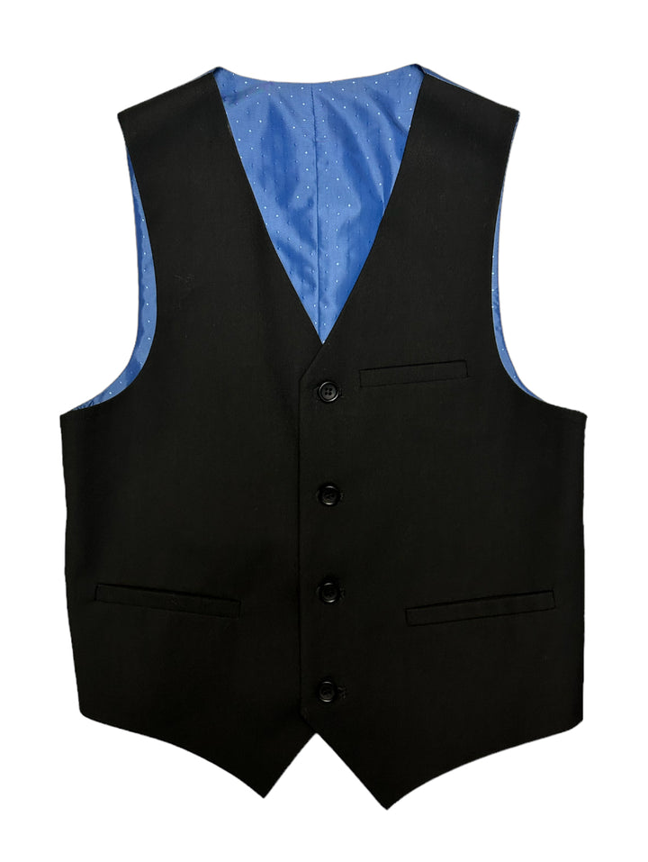 London Fog Boy's Black Modern Fit 3-Piece Formal Luxury Suit Set - CLEARANCE
