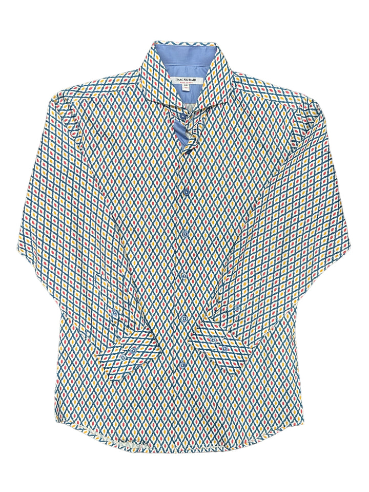 Isaac Mizrahi Boys Multi Color Diamond Circle Boys Long Sleeve Shirt
