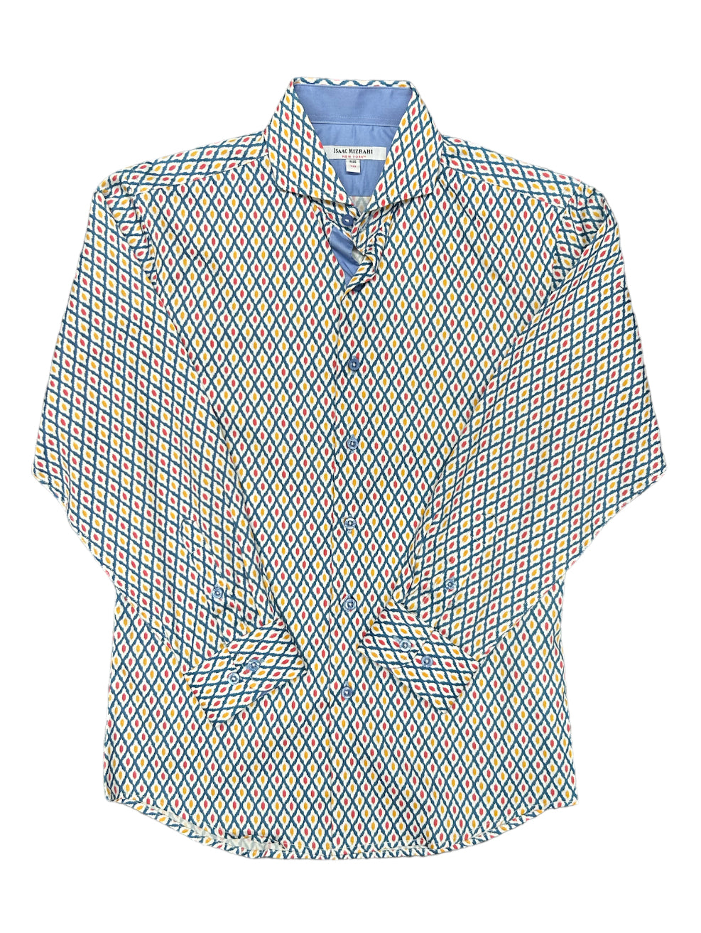 Isaac Mizrahi Boys Diamond Circle Long Sleeve Shirt - Multi Color - menswear | New York Man Suits
