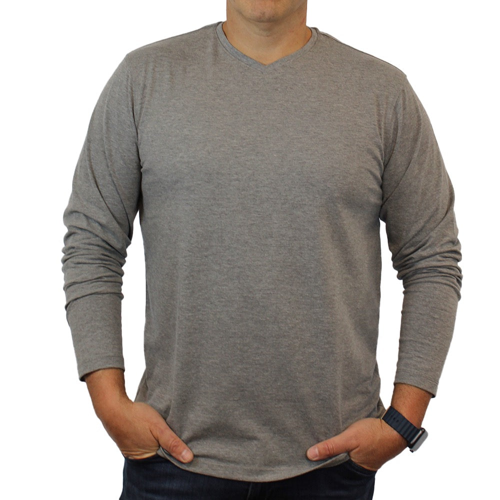 New York Man Brand Fancy V-Neck T-Shirt Long Sleeve - pants in Black | New York Man Suits