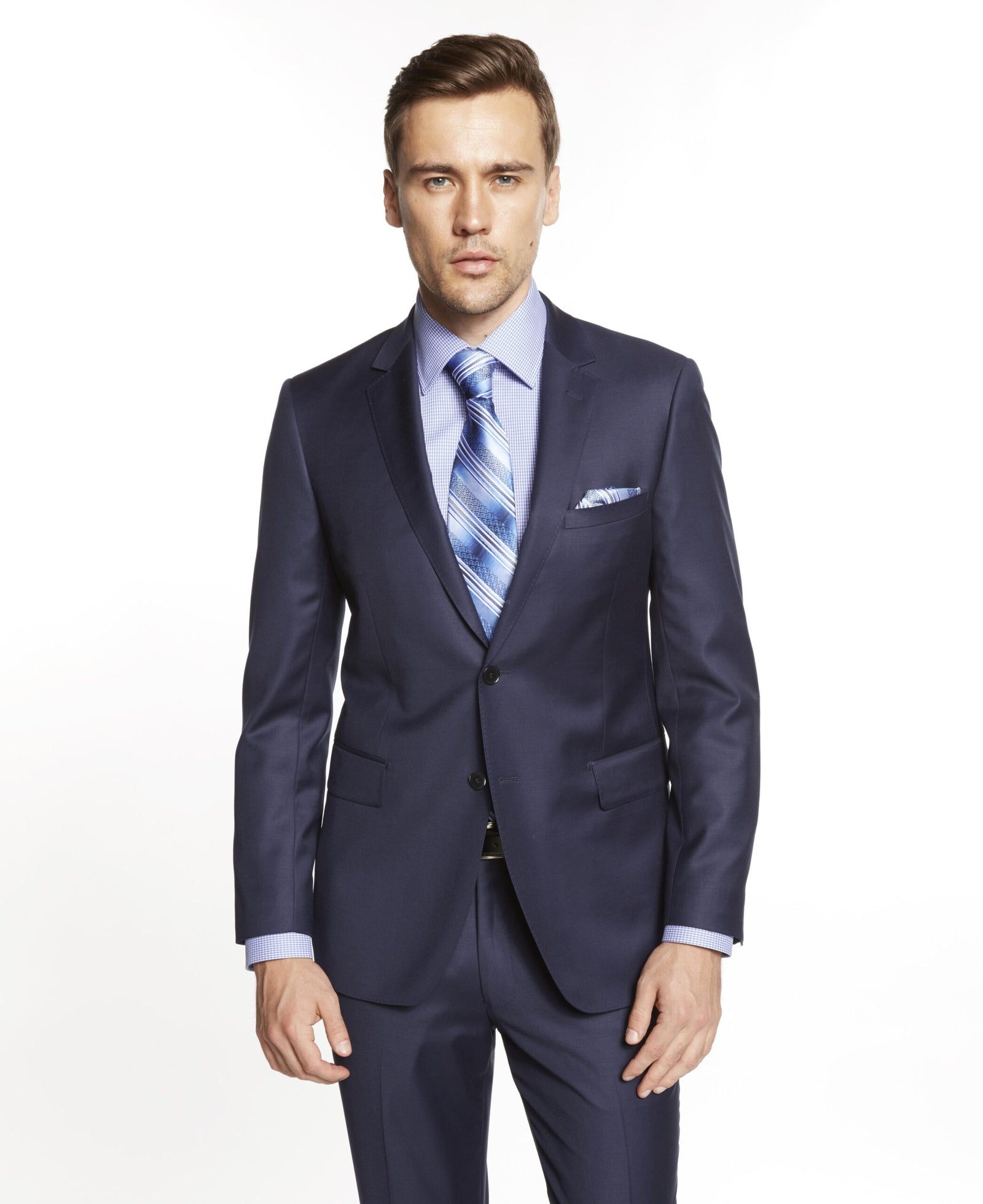 New York Man Italian Designer Indigo Blue 2 Piece Suit - suit - view 2 | New York Man Suits