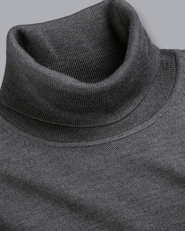 New York Man Brand Solid Cotton Blend Regular Fit Turtle Neck Sweater - sweater - view 2 | New York Man Suits