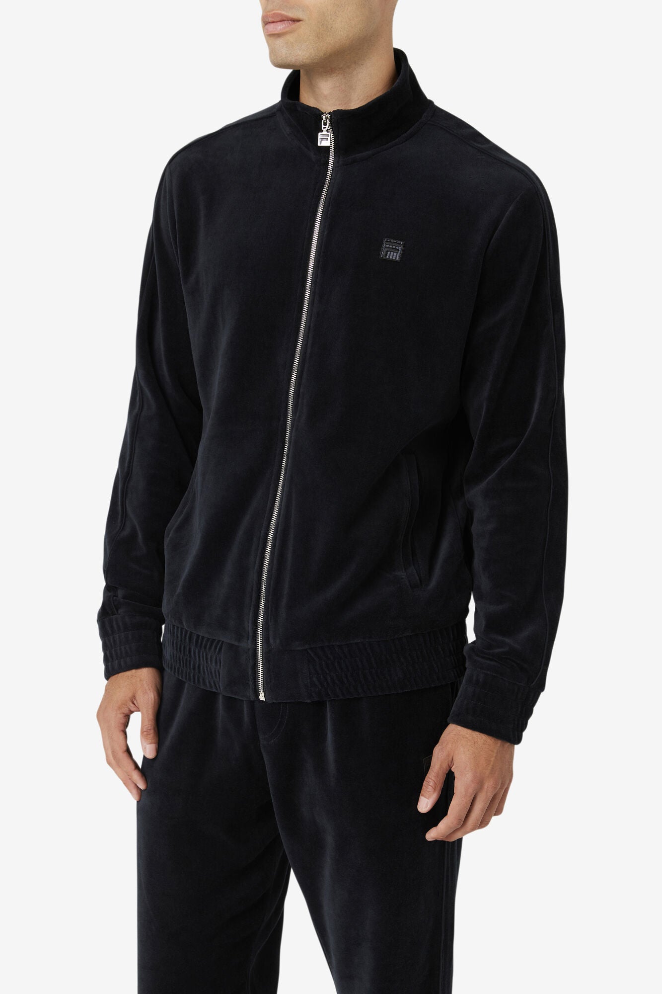 Fila Men`s Velour Deverall Jacket & Pant`s Tracksuit - menswear in Black - view 2 | New York Man Suits
