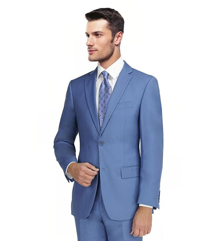 New York Man Italian Designer Light Blue 2 Piece Suit (available in Slim or Modern fit)