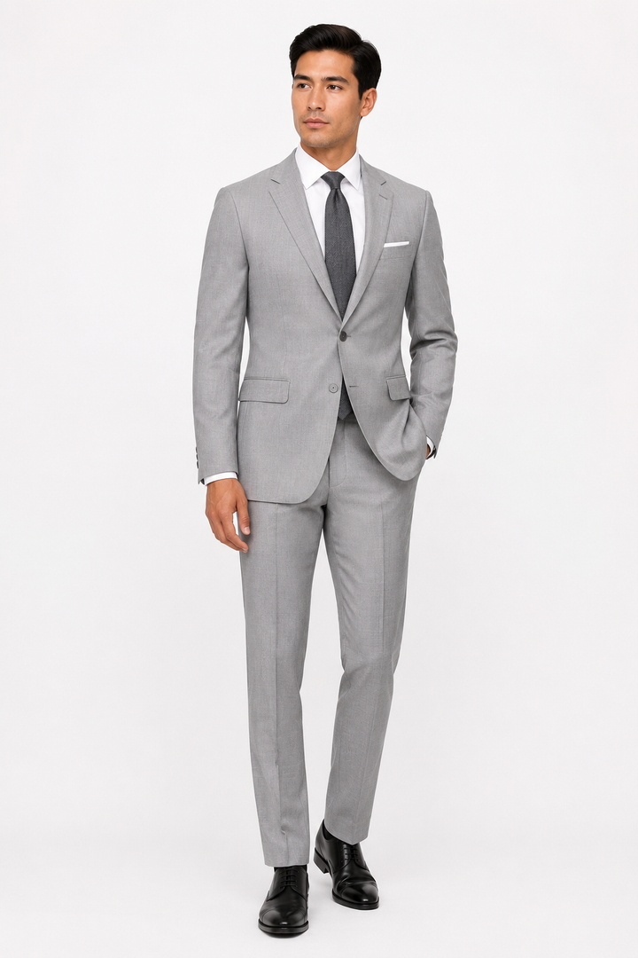 Avivi Collection Light Grey SlimFit Wool Suit
