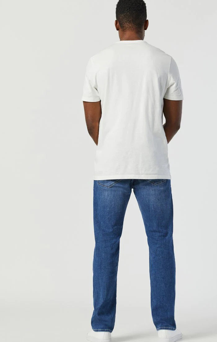 Mavi Mens Marcus Slim Straight Leg Jeans-Mid Foggy