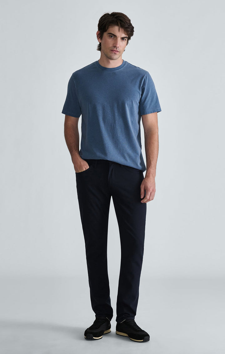 Mavi Marcus slim straight leg pants in navy Wool Touch - front view