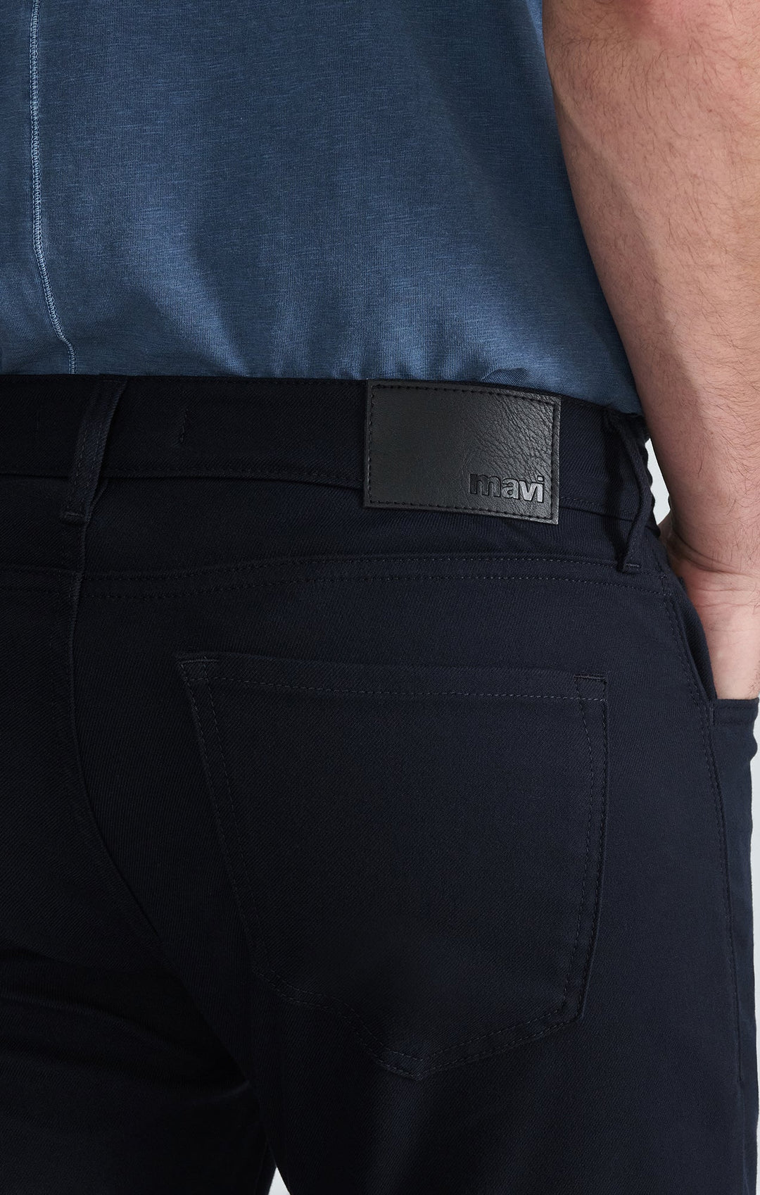 Mavi Marcus navy Wool Touch pants detail